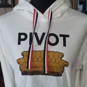 FRIENDS Store Cream Cropped Hoodie